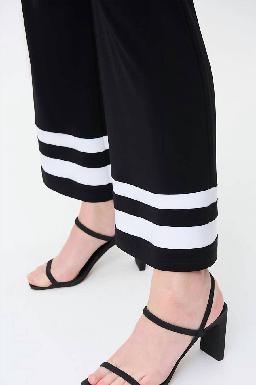 NEW JOSEPH RIBKOFF tatum trim detail pants in black & white - Picture 4 of 5